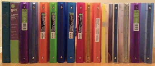 Assorted 1" Three-Ring Binders